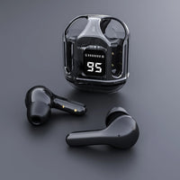 HKM-493779 Wireless Bluetooth In-Ear Headset with LED Display and Transparent Design