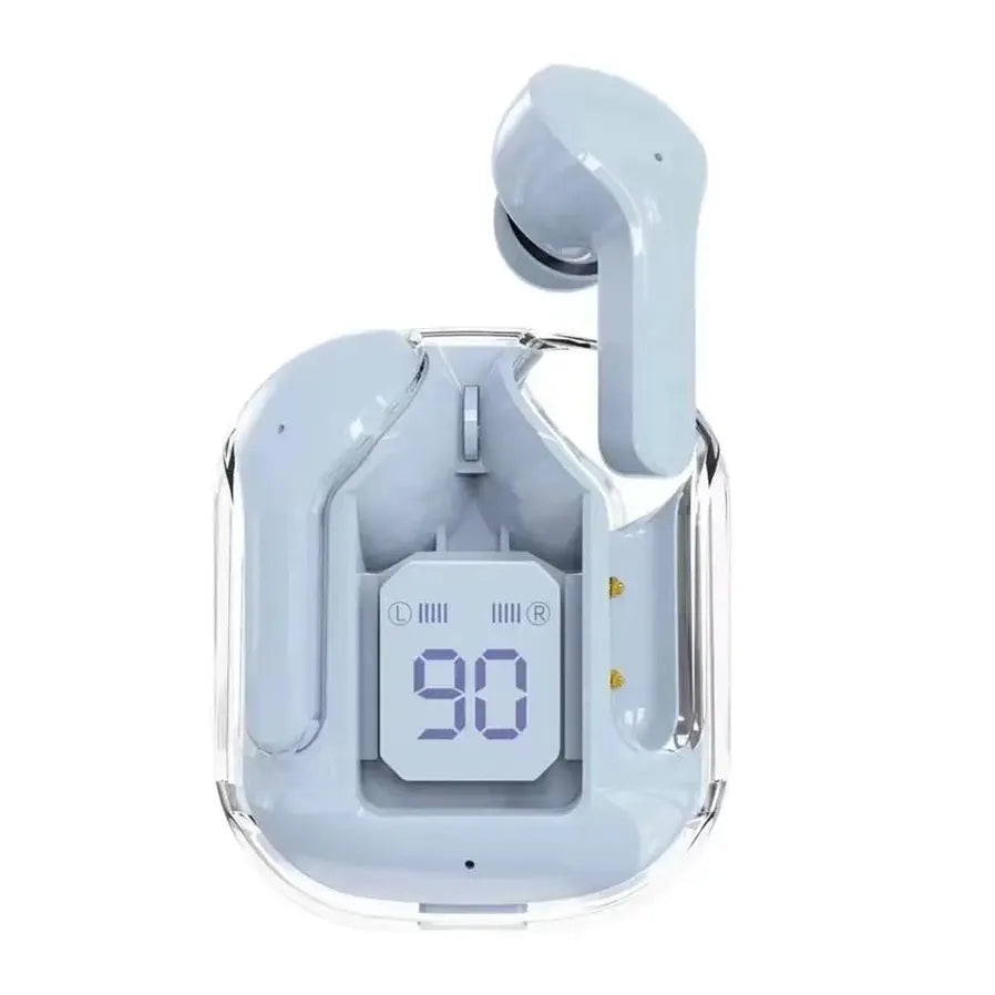 HKM-493779 Wireless Bluetooth In-Ear Headset with LED Display and Transparent Design