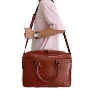 HKM-494163 Men's Leather Laptop Briefcase for Business and Work Use