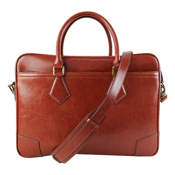 HKM-494163 Men's Leather Laptop Briefcase for Business and Work Use