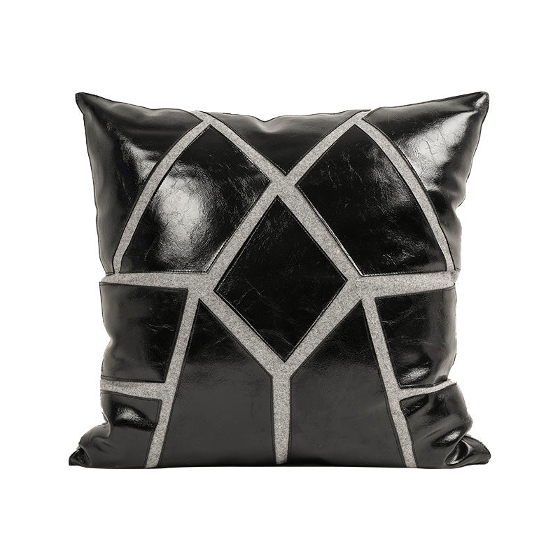 HKM-494163 Modern Black and White Striped Embroidery Pillowcase - 45x45cm