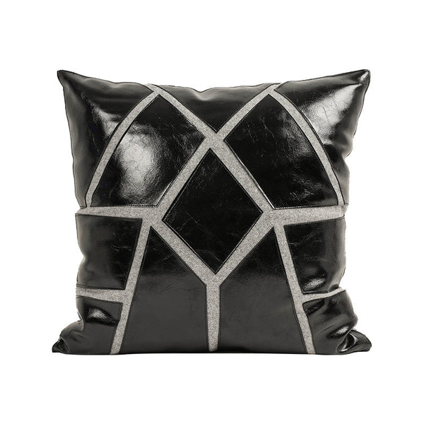 HKM-494163 Modern Black and White Striped Embroidery Pillowcase - 45x45cm
