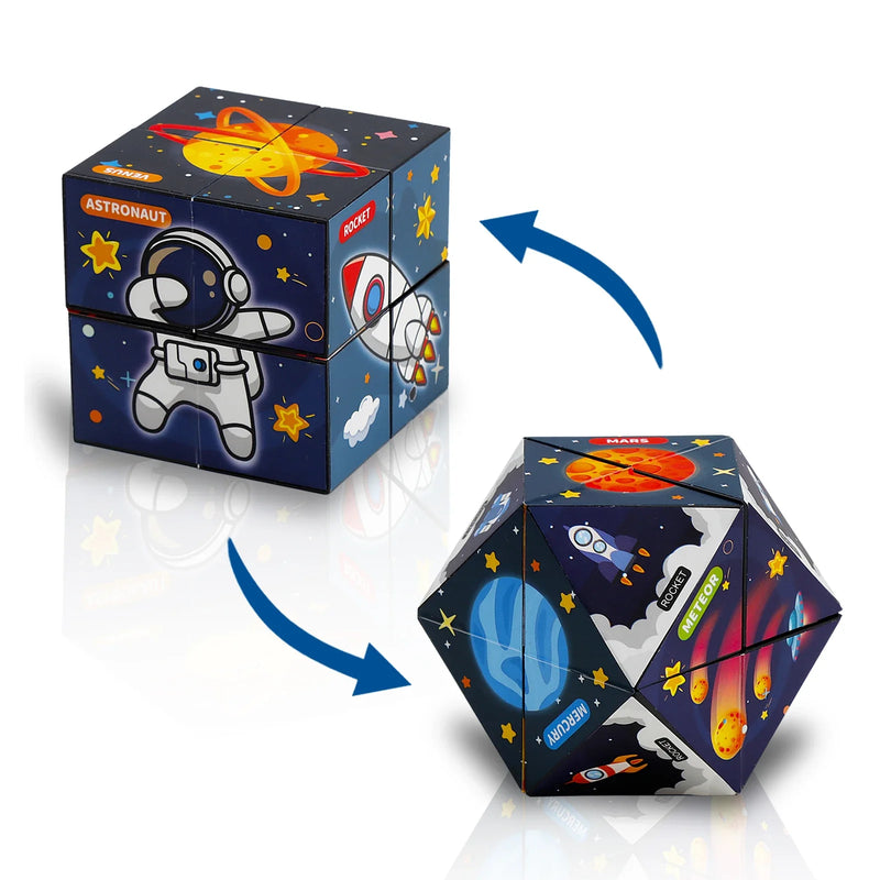 HKM-494355 Transforming 3D Magnetic Infinity Cube Puzzle - Stress Relief Fidget Toy