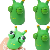 HKM-494419 Green Eye Bouncing Worm Squeeze Toy for Kids - Fun Novelty Gift for Ages 2 and Up