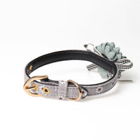 HKM-4945213 Adjustable PU Dog and Cat Collar - Pink and Gray Options, Lengths from 22-43CM