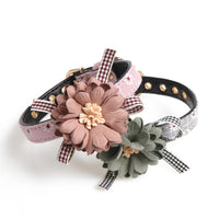 HKM-4945213 Adjustable PU Dog and Cat Collar - Pink and Gray Options, Lengths from 22-43CM