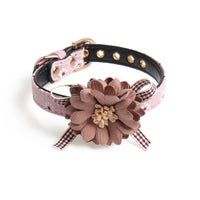HKM-4945213 Adjustable PU Dog and Cat Collar - Pink and Gray Options, Lengths from 22-43CM