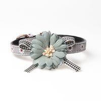 HKM-4945213 Adjustable PU Dog and Cat Collar - Pink and Gray Options, Lengths from 22-43CM