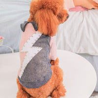 HKM-4945597 Cute Cotton Coat for Small Dogs - Three-Color Stitching, Sizes XS to XXL