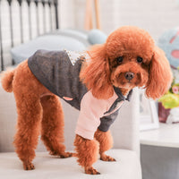 HKM-4945597 Cute Cotton Coat for Small Dogs - Three-Color Stitching, Sizes XS to XXL