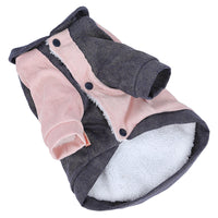 HKM-4945597 Cute Cotton Coat for Small Dogs - Three-Color Stitching, Sizes XS to XXL