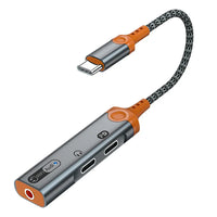 HKM-494675 USB-C to 3.5mm Headphone Jack Earphone Splitter with 60W Fast Charge for iPhone 15