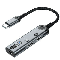 HKM-494675 USB-C to 3.5mm Headphone Jack Earphone Splitter with 60W Fast Charge for iPhone 15