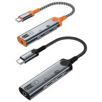 HKM-494675 USB-C to 3.5mm Headphone Jack Earphone Splitter with 60W Fast Charge for iPhone 15