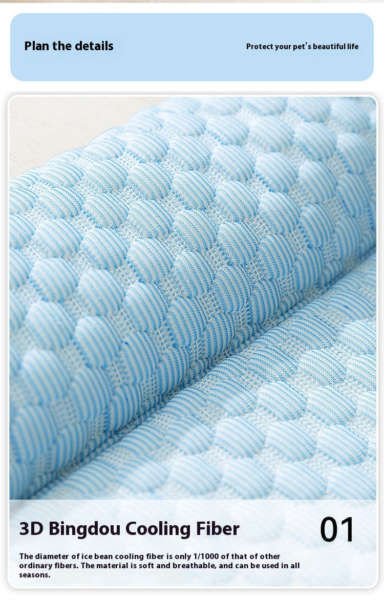 HKM-4947261 Breathable 3D Cool Dog Mat - Ice Pad Kennel with Wooden Design, Multiple Sizes Available