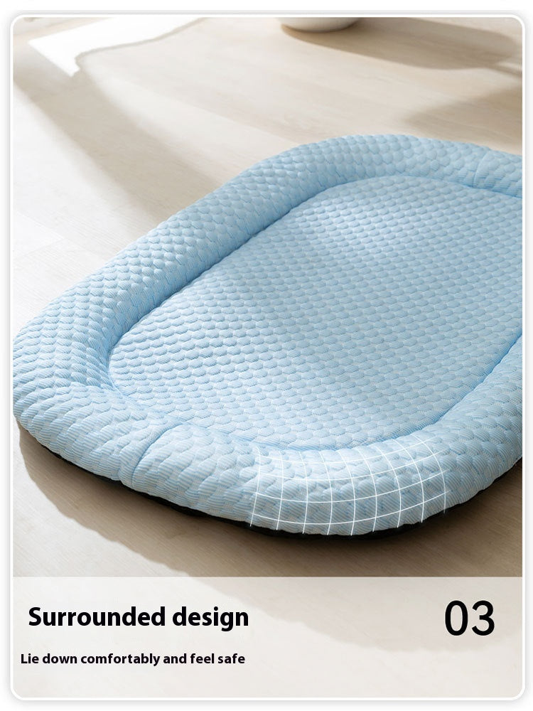 HKM-4947261 Breathable 3D Cool Dog Mat - Ice Pad Kennel with Wooden Design, Multiple Sizes Available