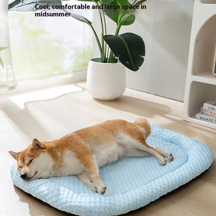 HKM-4947261 Breathable 3D Cool Dog Mat - Ice Pad Kennel with Wooden Design, Multiple Sizes Available