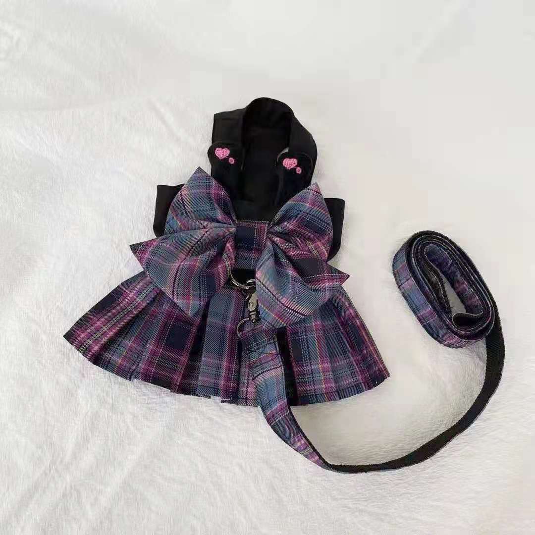 HKM-494739 Pet Chest and Back Traction Rope for Comfort and Control in Purple