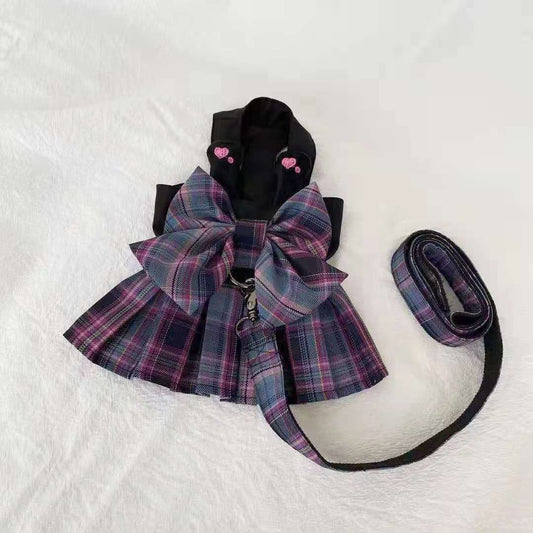HKM-494739 Pet Chest and Back Traction Rope for Comfort and Control in Purple