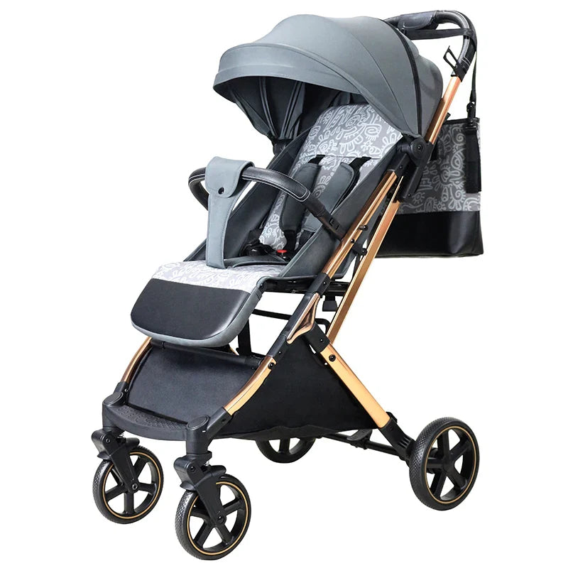 HKM-494803 Adjustable Baby Stroller for 0-3 Years with Shock Absorption Wheels and Customized Backrest/Leg Rest