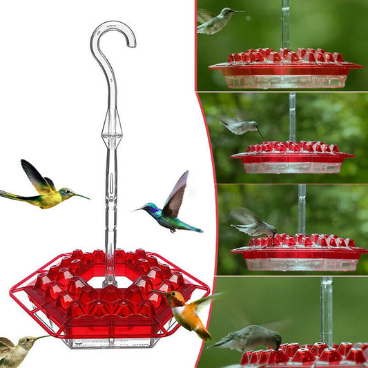 HKM-494867 Hexagonal Flower Bird Feeder in Multiple Colors for Outdoor Bird Watching