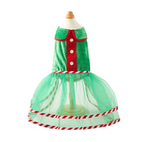 HKM-4950589 Cute Green Gauze Skirt and Hat Outfit for Dogs - Holiday Pet Clothing