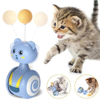 HKM-495123 Interactive Cat Feather Toy with Rolling Ball and Tumbler Design, Engaging Pet Plaything for Cats