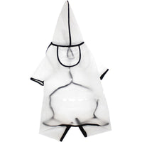HKM-4951357 Waterproof Four-Legged Dog Raincoat for Small to Medium Pets, Clear White and Black Options