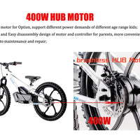 HKM-495187 20 Inch Electric Balance Bike for Kids 5-12 Years Old, 800W, 3 Speed, Aluminum Alloy Frame, Disc Brake