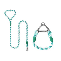 HKM-4952765 Woven Cotton Dog Leash and Collar Set in Vibrant Colors