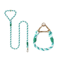 HKM-4952765 Woven Cotton Dog Leash and Collar Set in Vibrant Colors