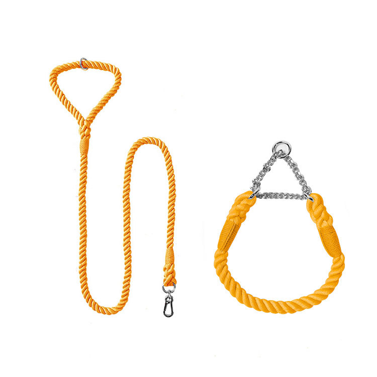 HKM-4952765 Woven Cotton Dog Leash and Collar Set in Vibrant Colors