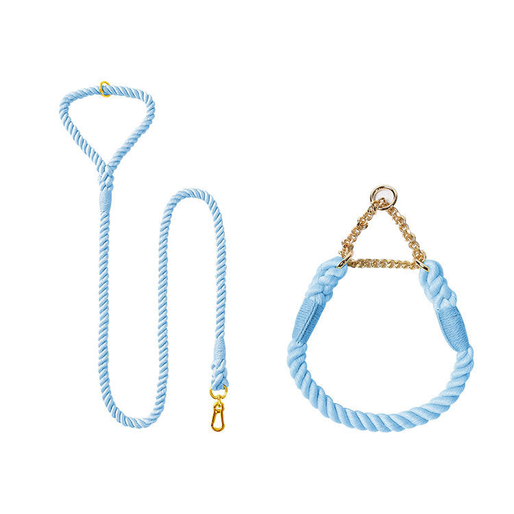 HKM-4952765 Woven Cotton Dog Leash and Collar Set in Vibrant Colors