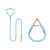 HKM-4952765 Woven Cotton Dog Leash and Collar Set in Vibrant Colors
