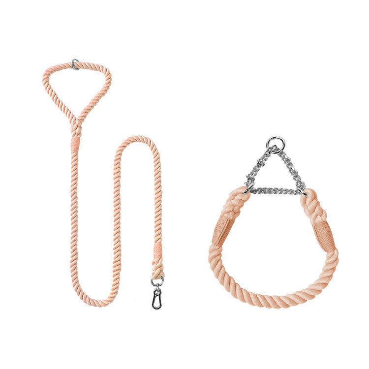 HKM-4952765 Woven Cotton Dog Leash and Collar Set in Vibrant Colors