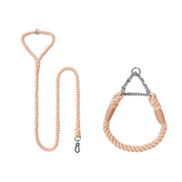 HKM-4952765 Woven Cotton Dog Leash and Collar Set in Vibrant Colors