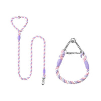 HKM-4952765 Woven Cotton Dog Leash and Collar Set in Vibrant Colors