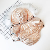 HKM-4953149 Cozy Cotton-Padded Dog Jacket with Fur Collar in Bright Gold and Silver