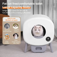 HKM-495379 Smart App-Controlled Automatic Self-Cleaning Cat Litter Box with Electronic Functionality