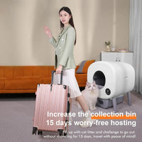 HKM-495379 Smart App-Controlled Automatic Self-Cleaning Cat Litter Box with Electronic Functionality