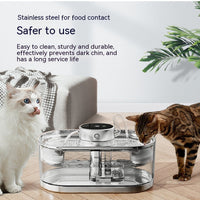 HKM-4954813 Rechargeable Stainless Steel Pet Water Dispenser with Wireless Temperature Control for Dogs and Cats