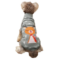 HKM-495507 Cozy Knitted Gray Deer Sweater for Pets - Sizes No.6 to No.16