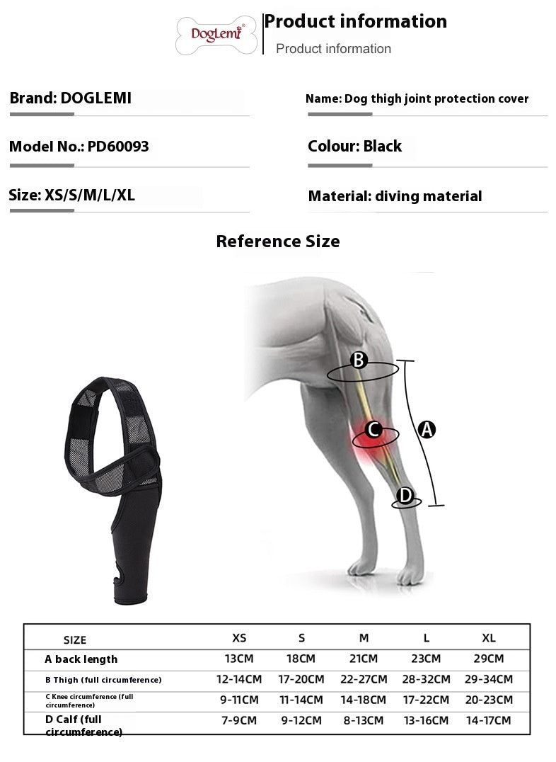 HKM-4955581 Pet Joint Protector for Dogs - Postoperative Knee Pad with Auxiliary Strap - Available in Multiple Sizes