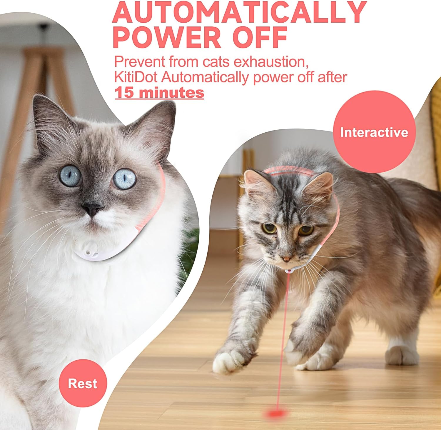 HKM-4956221 Automatic LED Interactive Cat Collar Toy - USB Rechargeable, Hands-Free Fun for Indoor Cats