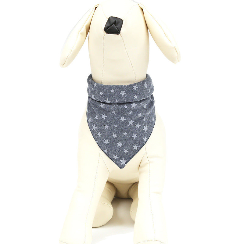 HKM-4956349 Double-Sided Pet Saliva Towel Triangle Scarf for Small and Medium to Large Dogs
