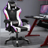 HKM-495635 Pink LED RGB Gaming Chair with Massage Function and Built-In Speakers