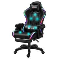 HKM-495635 Pink LED RGB Gaming Chair with Massage Function and Built-In Speakers