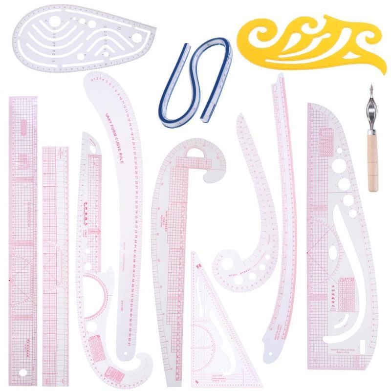 HKM-495699 Multi-Function Curve Ruler Set, 62 cm Cutting Ruler for Precision Measurement
