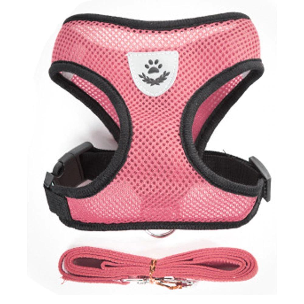 HKM-4958013 Adjustable Dog Chest Harness and Traction Rope, Breathable Mesh, Sizes S-XL