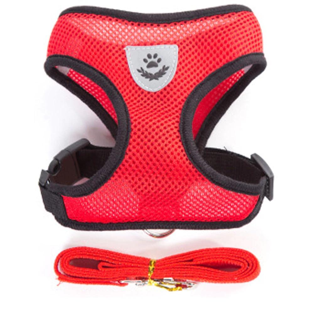 HKM-4958013 Adjustable Dog Chest Harness and Traction Rope, Breathable Mesh, Sizes S-XL